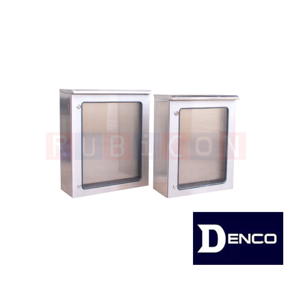 DENCO DSG-S-09 ตู้กันฝุ่น ตู้สแตนเลส ฝา 2 ชั้นกระจก กันน้ำมีหลังคา ขนาด : 450X600X250 มม. วัสดุเหล็กสแตนเลสหนา 1.5 มม. (Compact Enclosure MODEL DSG-S)