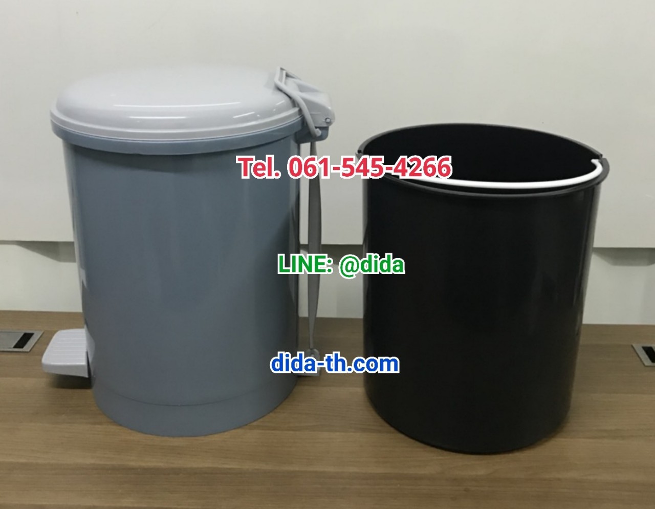 ถังขยะเท้าเหยียบ ทรงกลมขนาด 18 ลิตร
