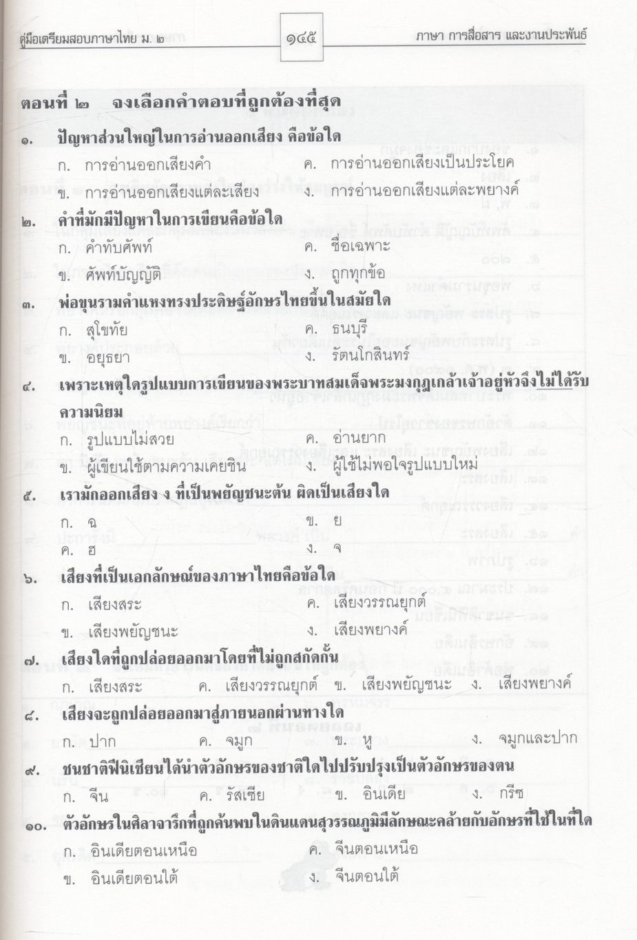 คู่มือเตรียมสอบ ภาษาไทย ม.๒ ภาษา การสื่อสาร และงานประพันธ์