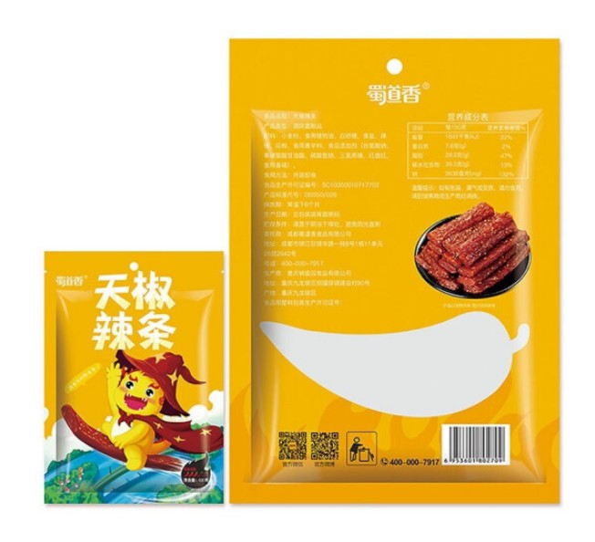 ล่าเถียวแท่งเผ็ดหม่าล่า ตรา ShuDaoXiang 100g