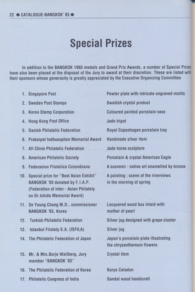 CATALOGUE BANGKOK 1993