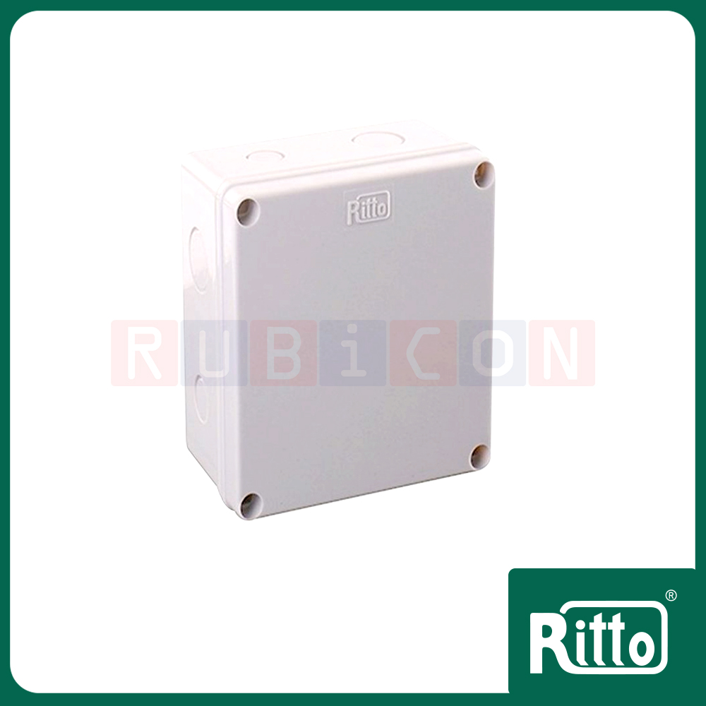E 204 กล่องพลาสติก แบบฝาทึบ (พลาสติก ABS) ขนาด : W150 x H150 x D80 mm.(RITTO)