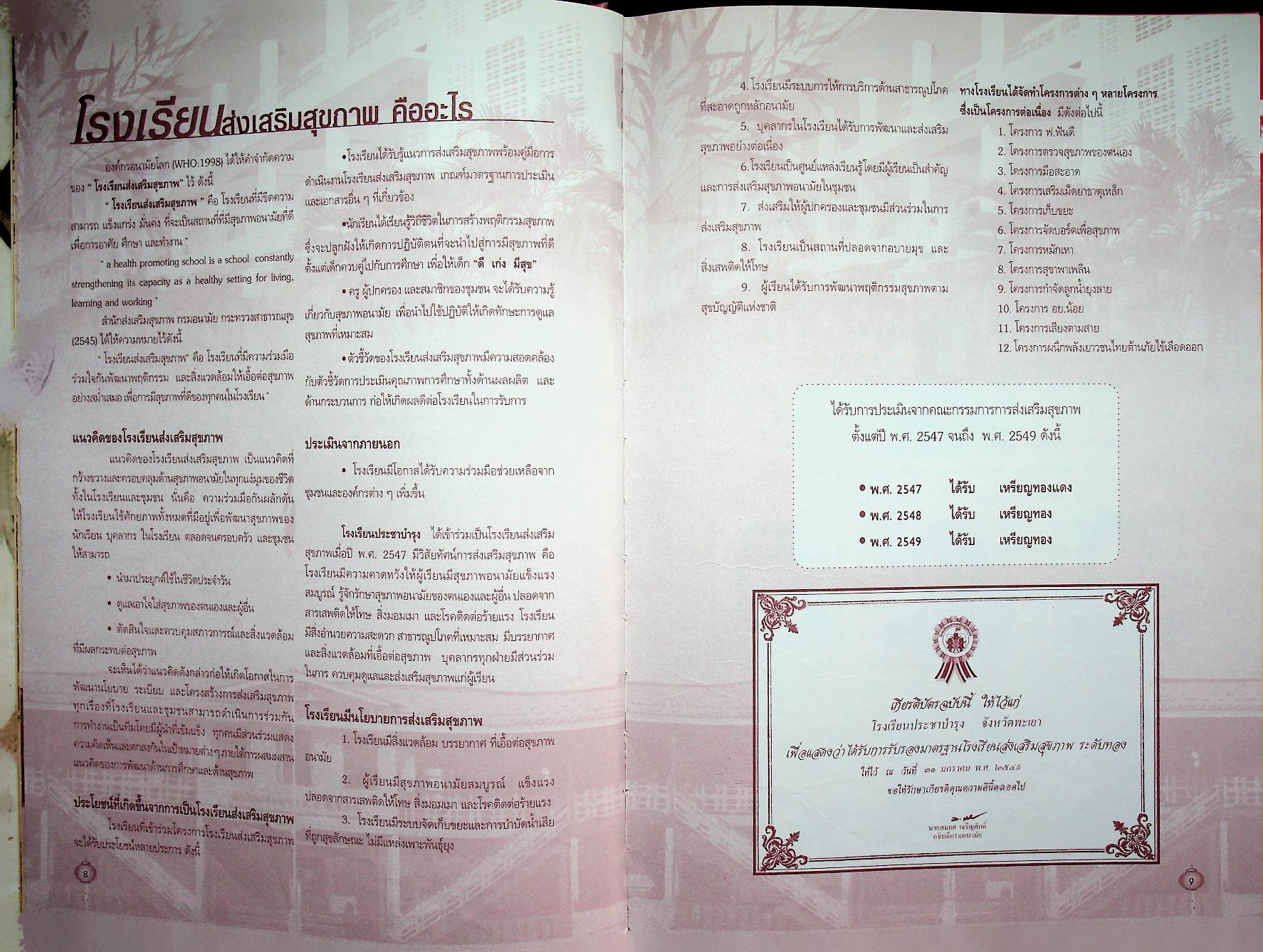 ที่ระลึกงานครบรอบ 60 ปี โรงเรียนประชาบำรุง