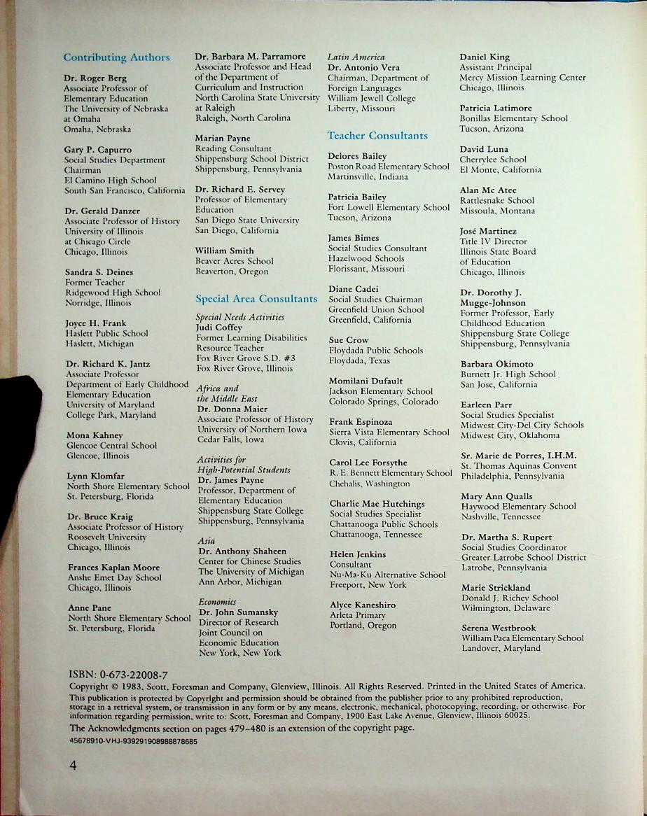 SCOTT, FORESMAN SOCIAL STUDIES : Western Hemisphere LATIN AMERICA and CANADA