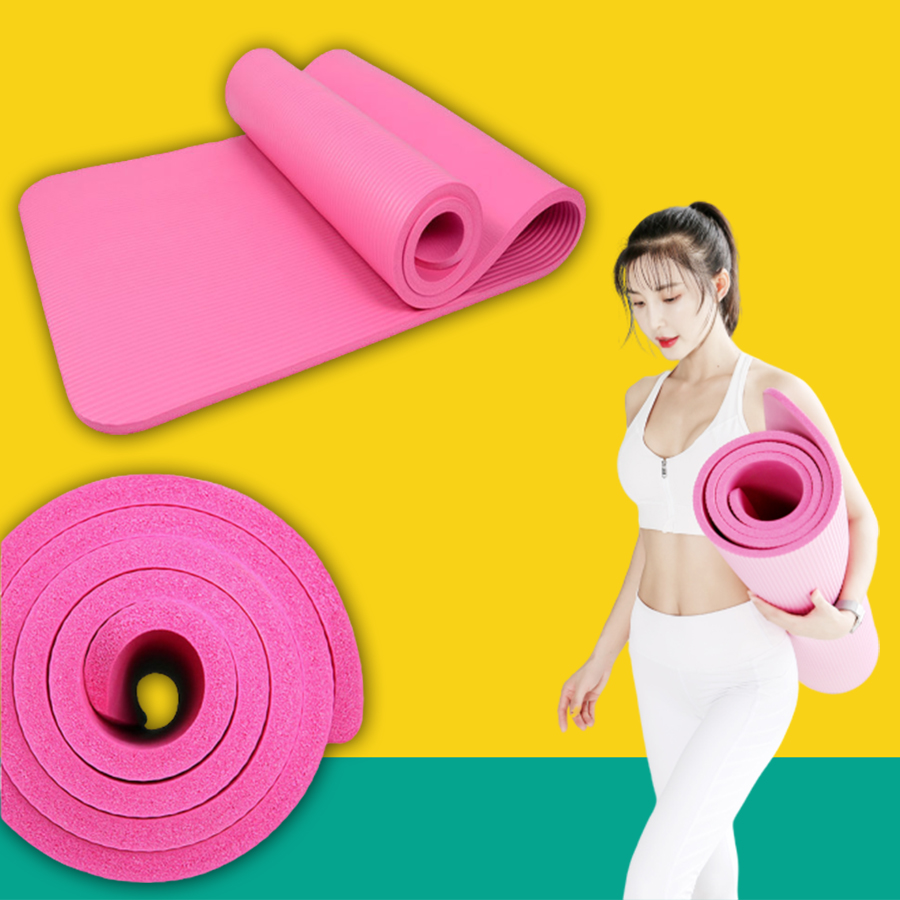 เสื่อโยคะ แผ่นโยคะ Yoga mat เบาะโยคะ แผ่นรองโยคะ แผ่นรองเล่นโยคะ แผ่นรองออกกําลังกาย หนาพิเศษ 10 mm เกรดพรีเมียม แถมสายรัดเสื่อ รุ่น Fit-047