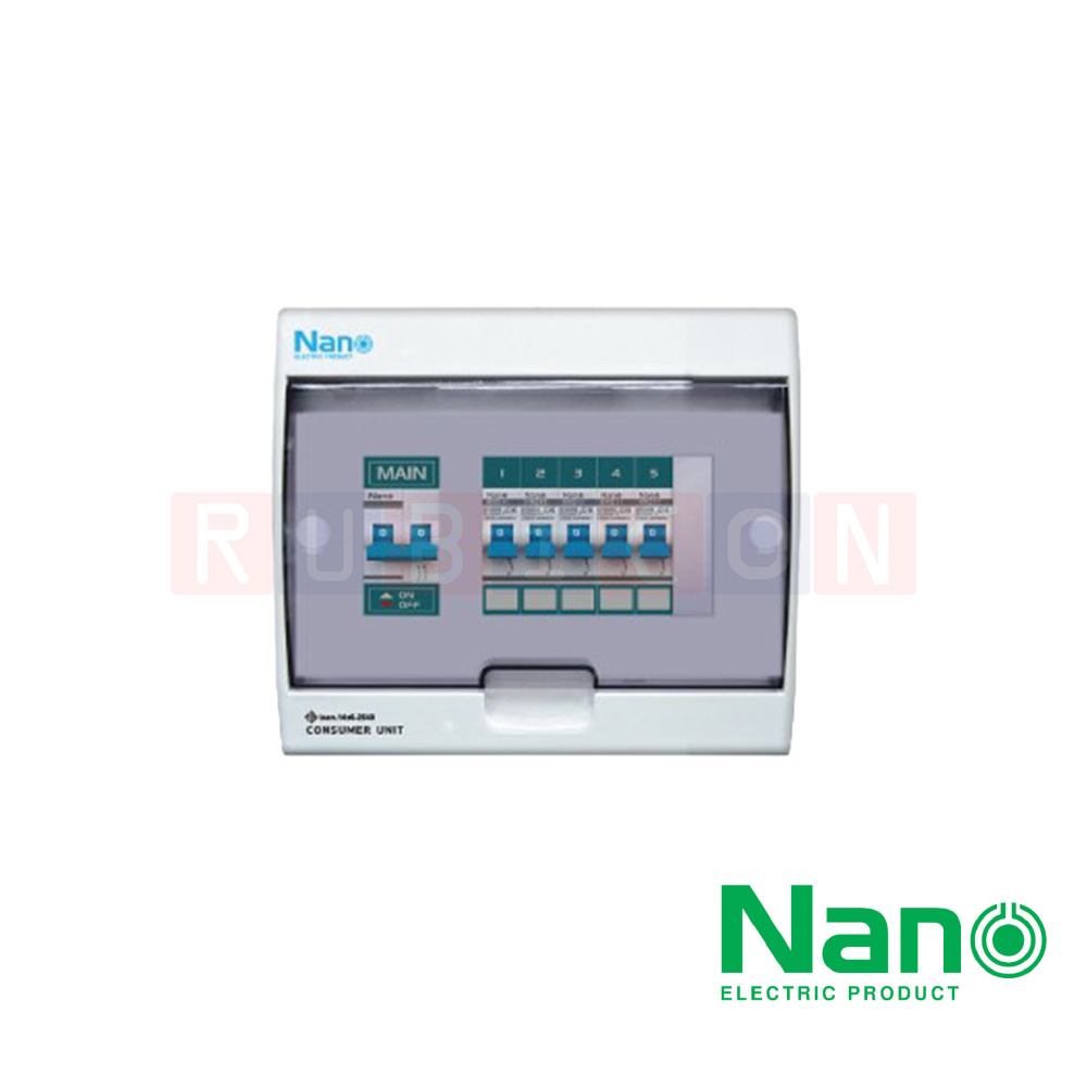 Nano Electric® CM63B-06 ตู้คอนซูเมอร์ยูนิต SHIHLIN/NANO เมน+6ช่อง ( พร้อมเมน 63 A+ลูกย่อย) ( 1 ชิ้น/กล่อง )