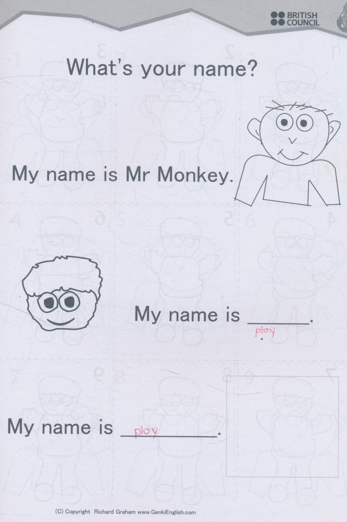 Genki English!! Worksheets 1,2,3