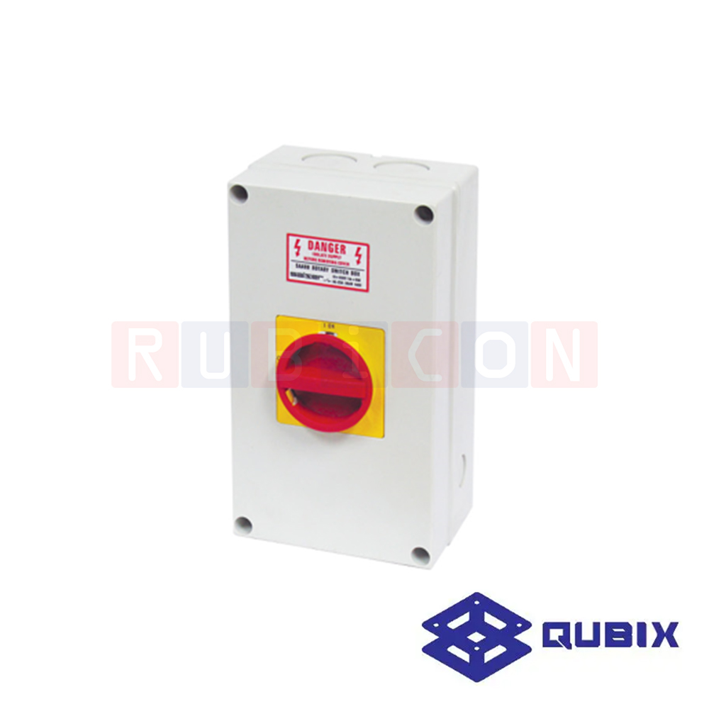 QUBIX SAA100-300011 โรตารี่ สวิตช์พร้อมกล่อง 3P 100A 18.5kW / 30kW (ROTARY SWITCHES SAA-SERIES WITH PADLOCK)