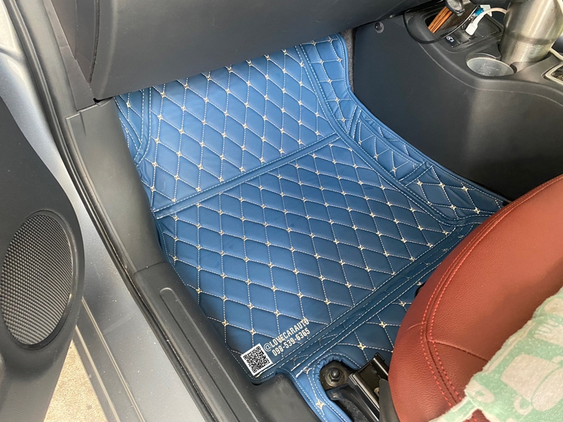 พรมปูพื้นรถยนต์ 6D Mitsubishi Attrage สีน้ำเงิน