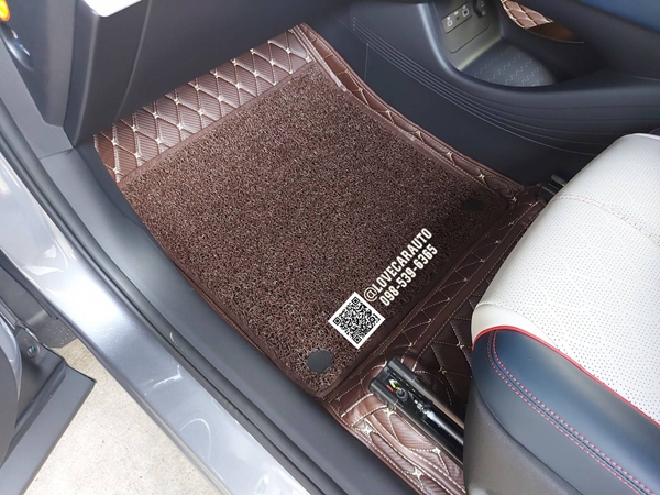 พรมปูพื้นรถยนต์ BYD Atto3 ev สีกาแฟ + ไวนิลน้ำตาล เต็มคัน