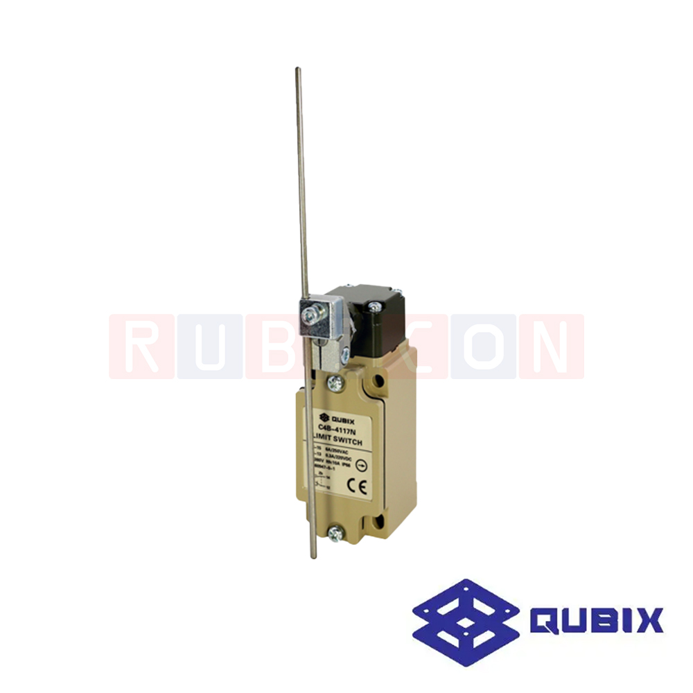 QUBIX C4B-4117N ลิมิตสวิตช์ ADJUSTABLE ROD LEVER 10A / 250V DPDT 1NO, 1NC SCREW TYPE (LIMIT SWITCHES C4B SERIES)