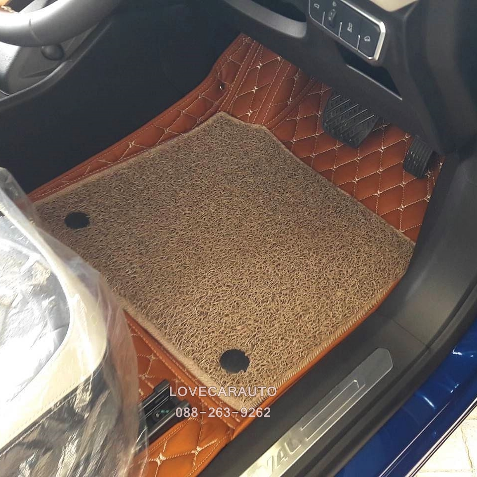พรมปูพื้นรถยนต์ 7D Haval H6 น้ำตาลเข้ม+ไวนิลน้ำตาล