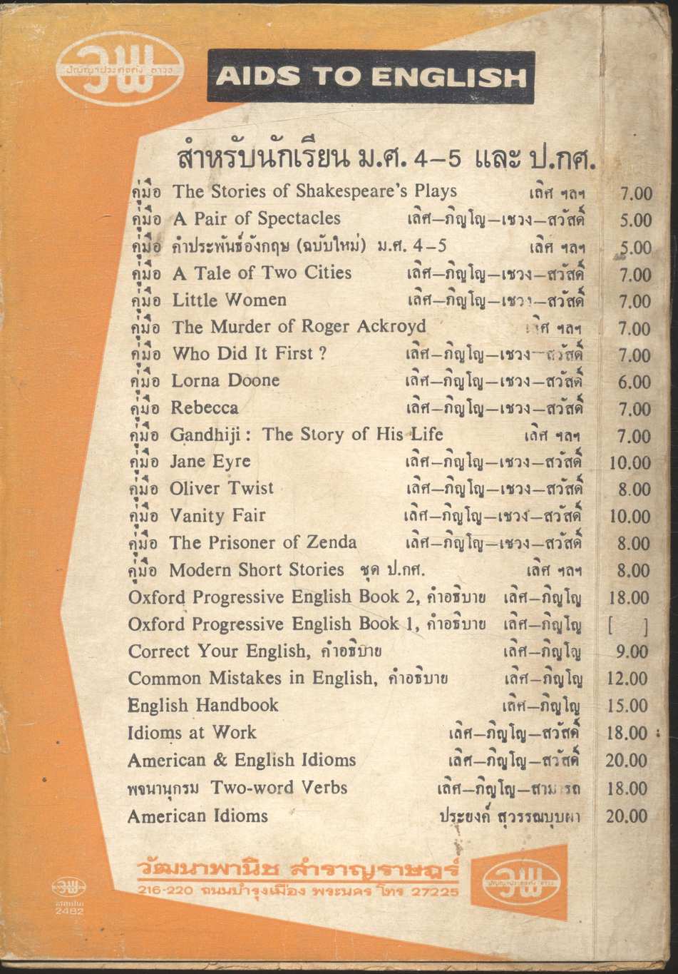 คำอธิบาย COMMON MISTAKES IN ENGLISH (เลิศ-ภิญโญ)