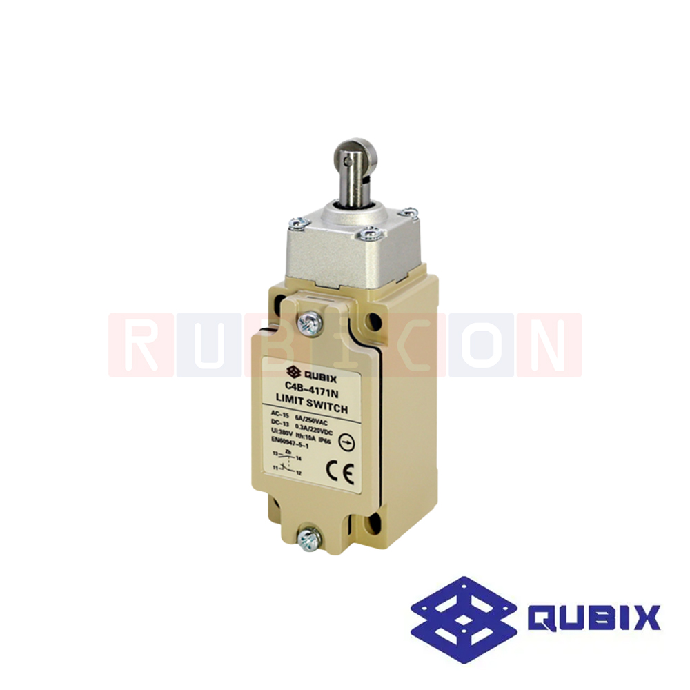 QUBIX C4B-4171N ลิมิตสวิตช์ ROLLER PLUNGER 10A / 250V DPDT 1NO, 1NC SCREW TYPE (LIMIT SWITCHES C4B SERIES)