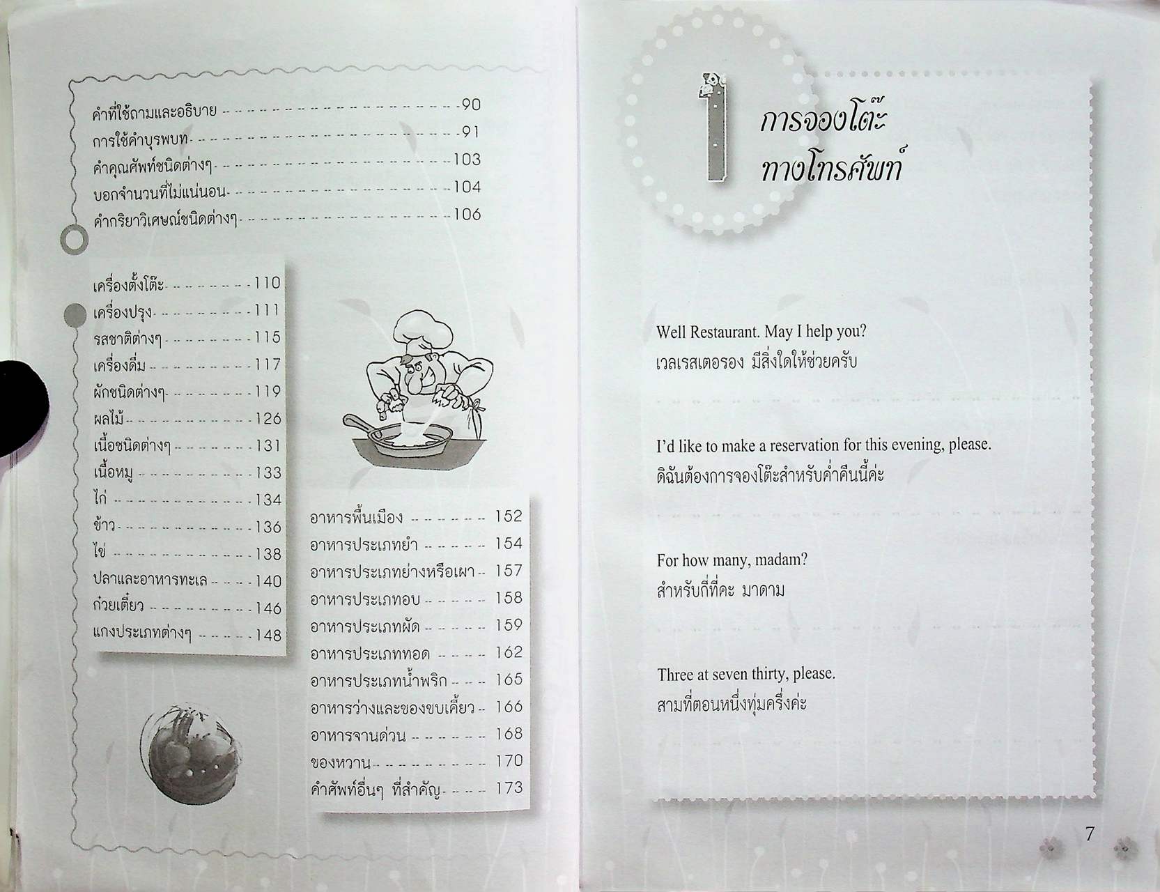 ภาษาอังกฤษสำหรับงานร้านอาหารและภัตตาคารโรงแรม