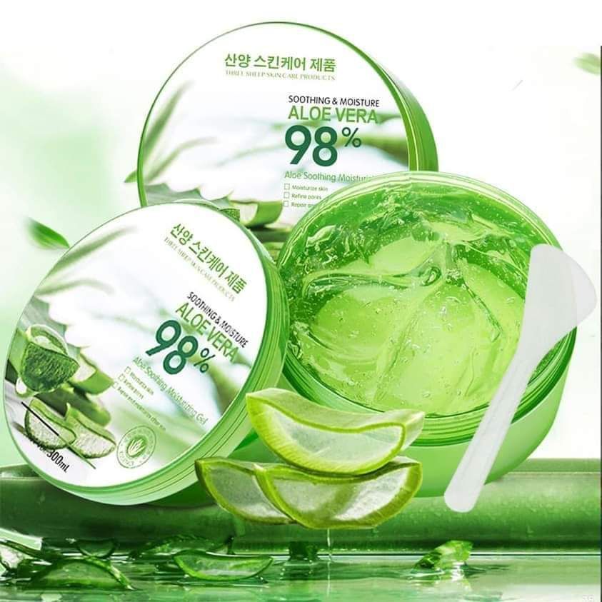 เจลว่านหางจระเข้ 98% ขนาด 300g Aloe Vera ช่วยกระชับรูขุมขน บำรุงผิวพรรณให้ชุ่มชื้น ลดอาการอักเสบของผิว