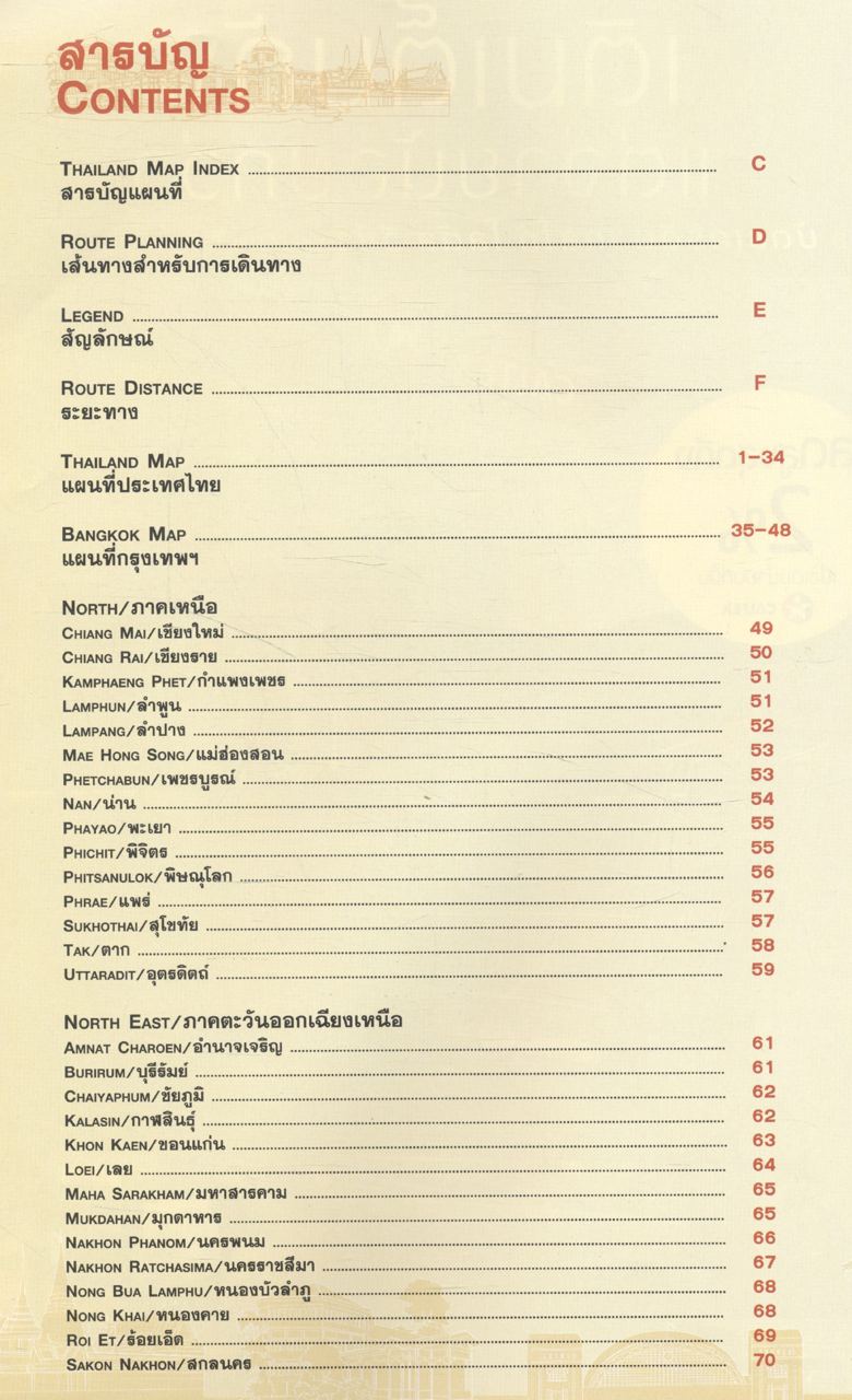 หนังสือแผนที่ประเทศไทย THAILAND ROUTE ATLAS & 76 CITY MAPS