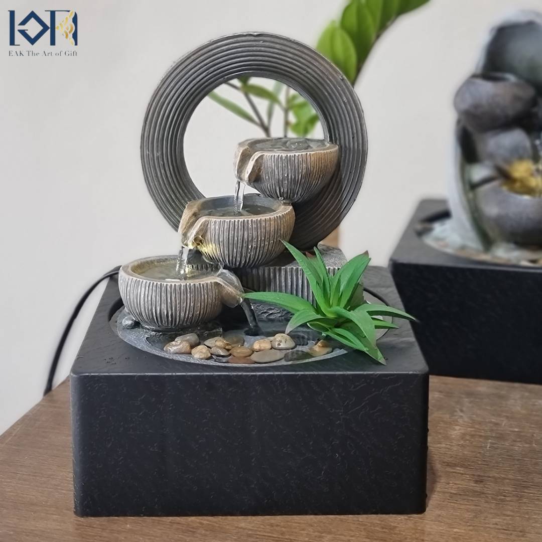 น้ำพุน้ำล้นตั้งโต๊ะ รุ่นสวนหินธรรมชาติ น้ำตกตั้งโต๊ะเสริมฮวงจุ้ย น้ำพุล้นแต่งบ้านสวยๆ