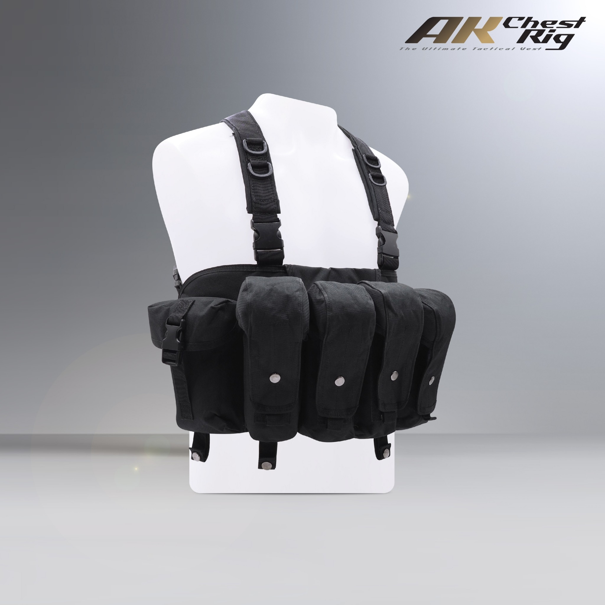 🇹🇭 532 ไทยแลนด์ แทคติคอล AK Chest Rig สายโยงบ่า ผลิตจากผ้า 600D สายโยงบ่า พร้อมซองใส่เเม็กกาซีน Tactical AK Chest Rig ปรับขนาดรอบเอวได้ Thailand Tactical