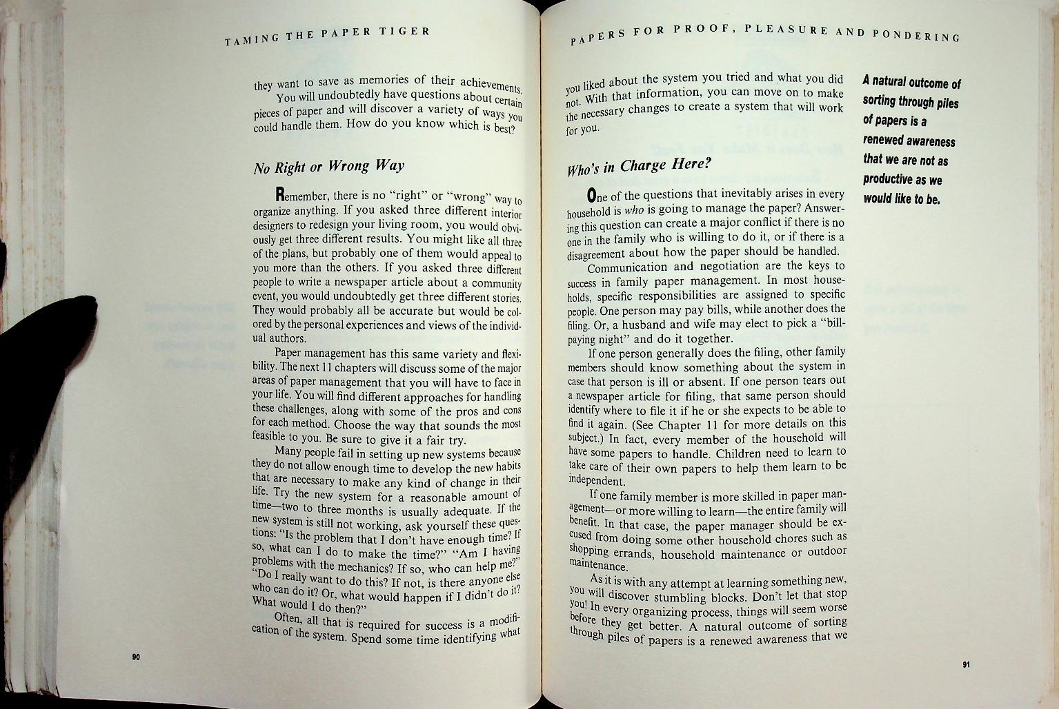 Taming the Paper Tiger : Organizing the Paper in Your Life