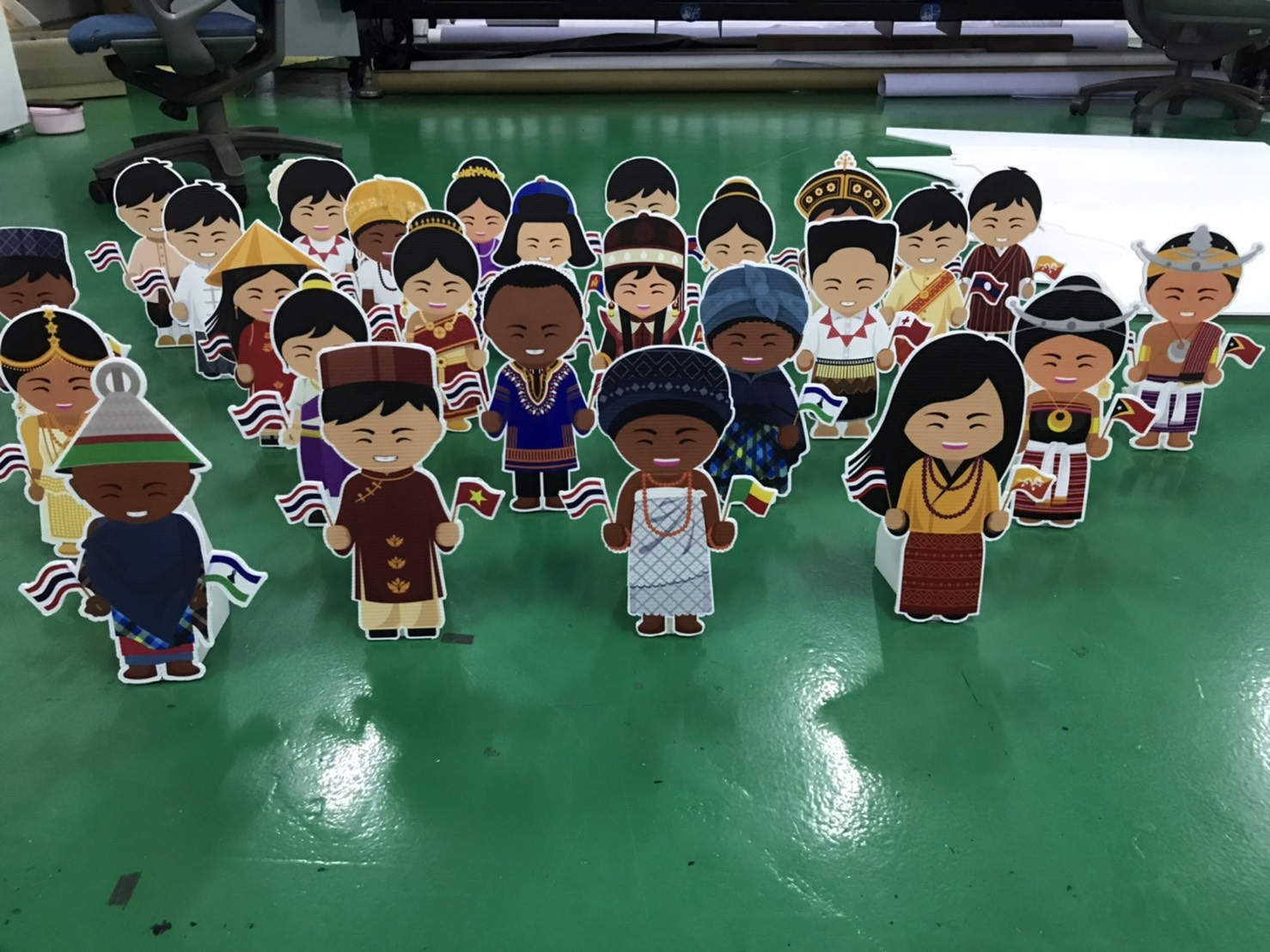 ป้ายสแตนดี้พีพีบอร์ด ตัวการ์ตูน แสดงความเป็นไทย