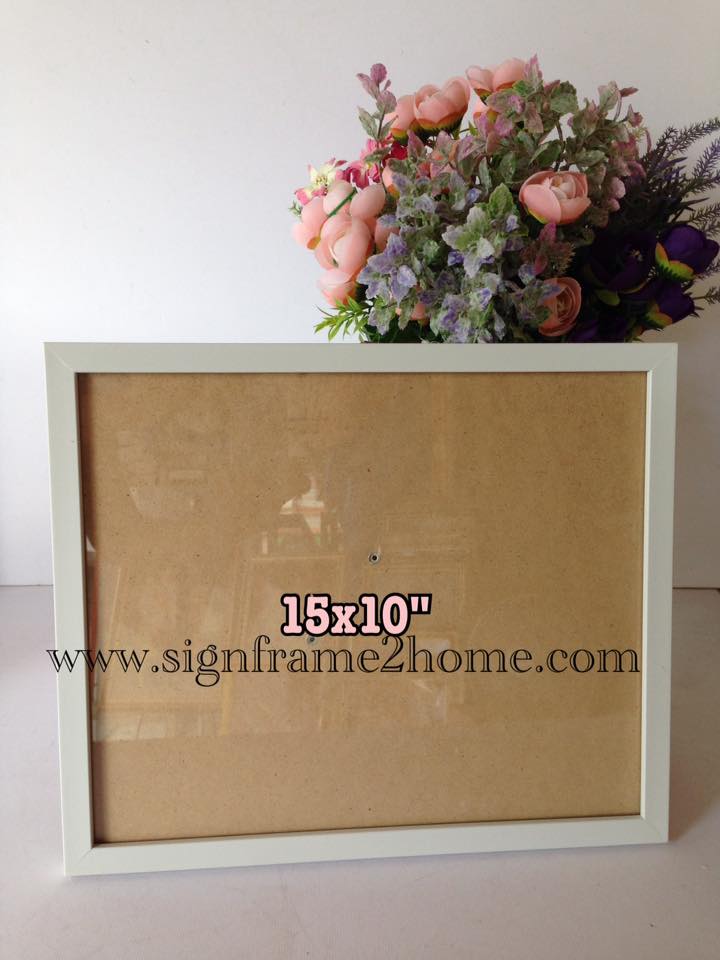 กรอบรูปลายไม้ขาวเรียบโมเดิลหน้า0.6"ขนาด 10x15"