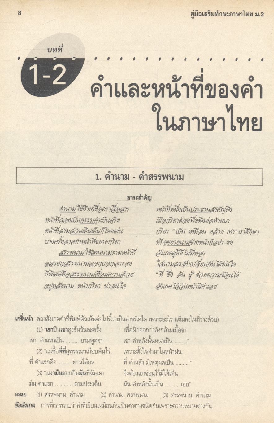 คู่มือเสริมทักษะ ภาษาไทย ม.2 ท 203 - ท 204 (มีแต่หนังสือ ไม่มีเฉลยในเล่ม)