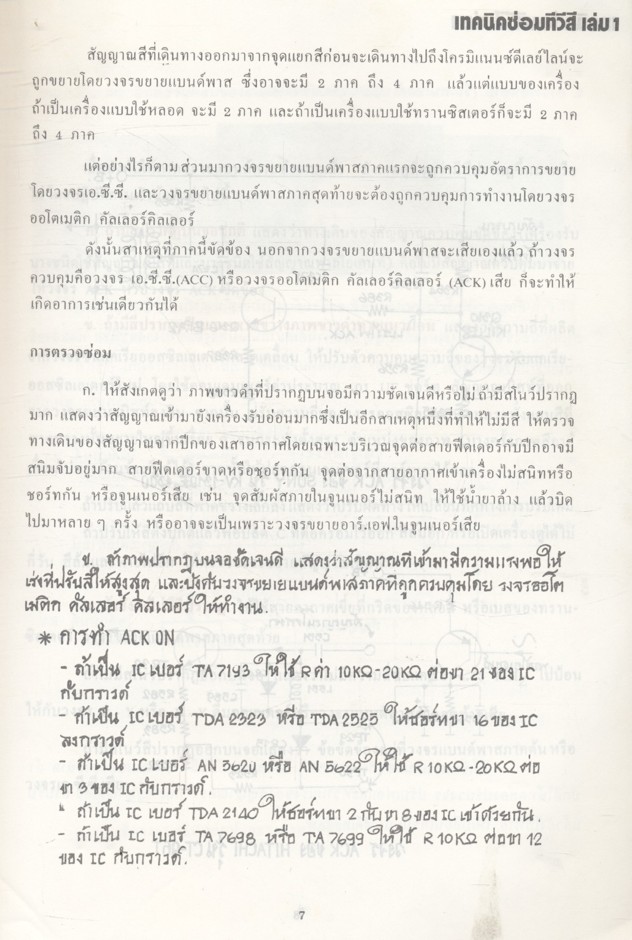 ภาพอาการเสีย & เทคนิคการซ่อม ทีวีสี เล่ม 1