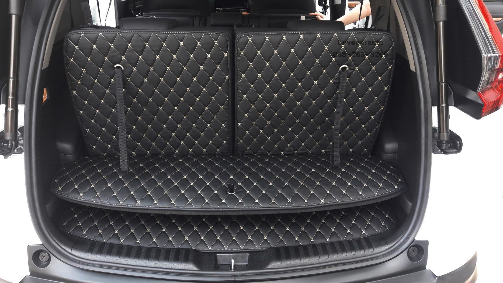 พรมปูพื้นรถยนต์ 6D honda Crv G5 7ที่นีนั่ง สีดำด้ายทอง เต็มคัน