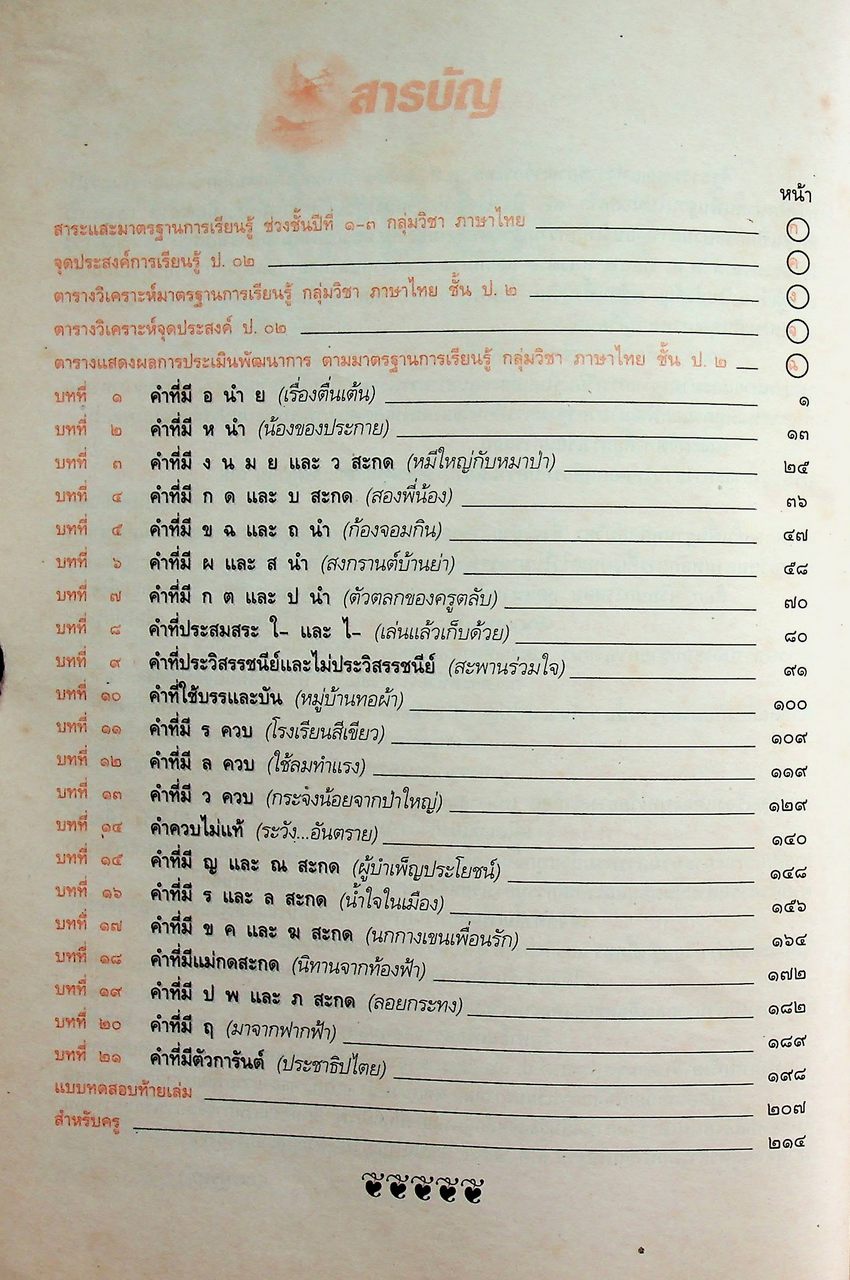 เฉลย สำหรับผู้สอน แนวหน้า กลุ่มทักษะ ภาษาไทย ๒ ชั้นประถมศึกษาปีที่ ๒ หลักสูตรประถมศึกษา พุทธศักราช ๒๕๒๑ (ฉบับปรับปรุง พ.ศ. ๒๕๓๓)