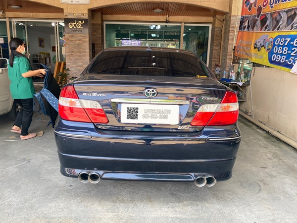 พรมปูพื้นรถยนต์ 6D Toyota Camry โตโยต้า แคมรี่ 2002 โฉมตาเหยี่ยว สีน้ำเงินด้ายทอง