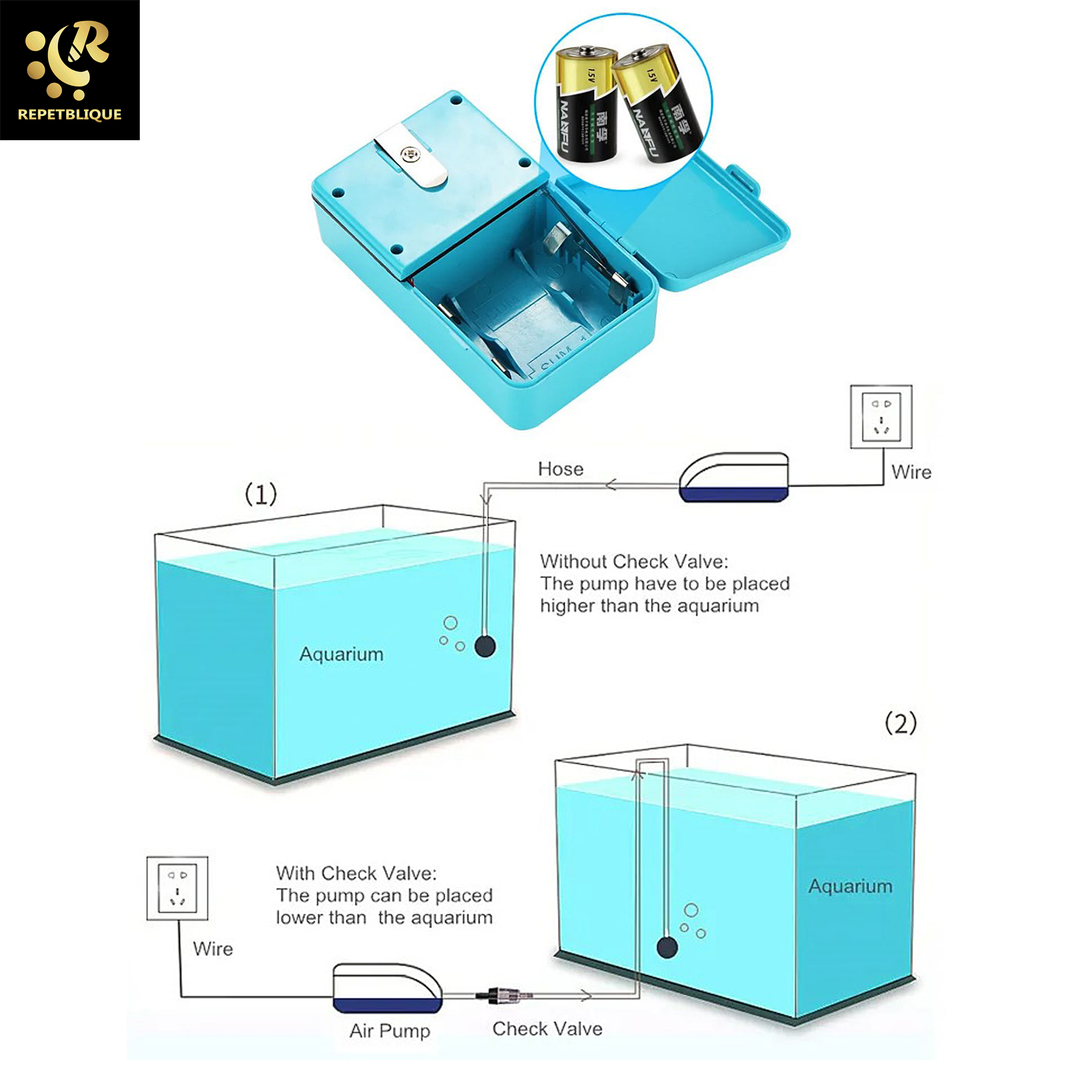 Air Pump SOBO SB-960 ปั๊มลม 1 ทาง แบบพกพา ปั๊มลมตู้ปลา ปั้มอ๊อกซิเจน สำหรับเลี้ยงกุ้ง ปลา ปั๊มลม ปั๊มออกซิเจน รุ่นใส่ถ่าน ปั๊มลมเคลื่อนที่