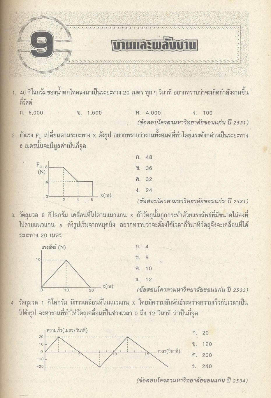 รวมข้อสอบฟิสิกส์เข้ามหาวิทยาลัย