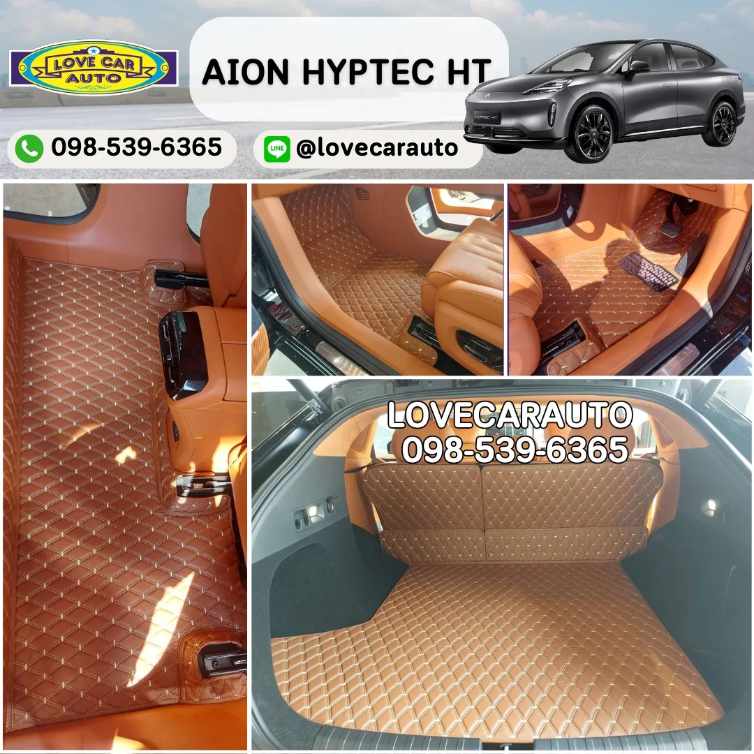 พรมปูพื้นรถยนต์ 6D Aion Hyptec HT สีน้ำตาลเข้มด้านคู่