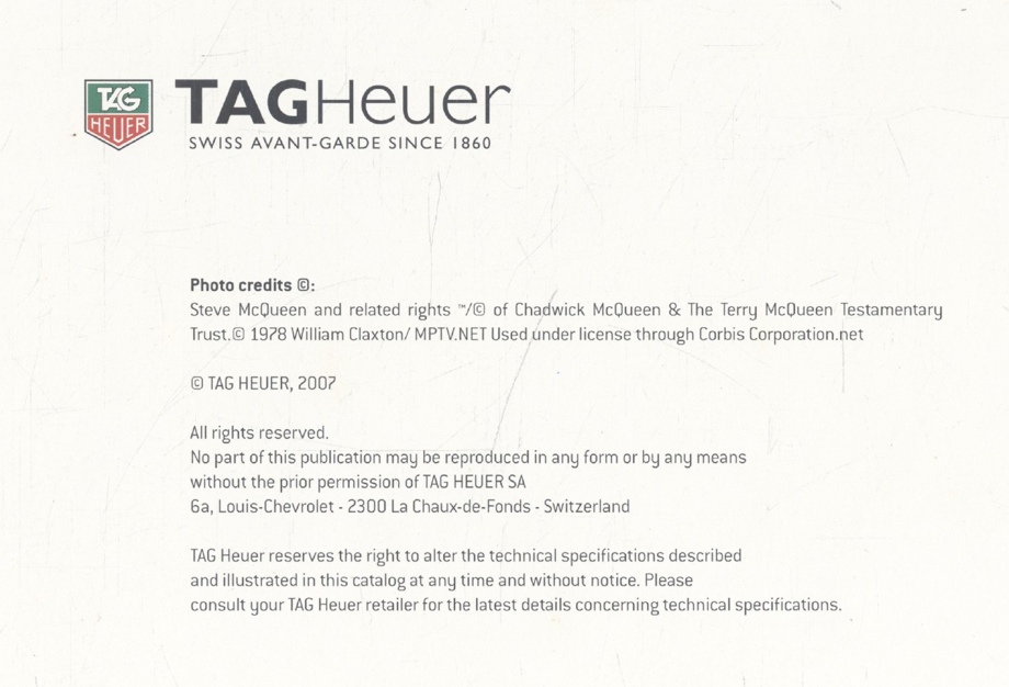 THE CATALOG 2007-2008 TAG Heuer SWISS AVANT-GRADE SINCE 1860 (หนังสือแค็ตตาล็อกนาฬิกาจากประเทศสวิตเซอร์แลนด์)