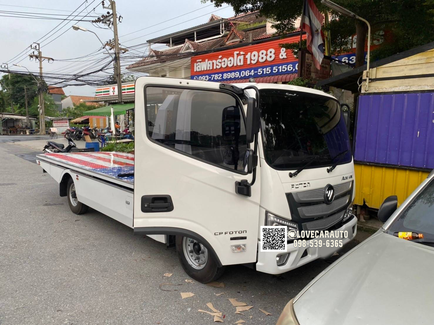 พรมปูพื้นรถยนต์ รถสไลด์ FOTON AUMARK กระดุมเล็กสีน้ำตาล