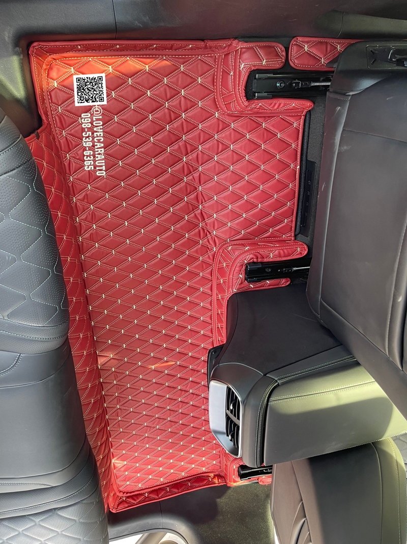 พรมปูพื้นรถยนต์ 6D byd Sealion 7 VVIP ด้ายคู่ สีแดงไวน์