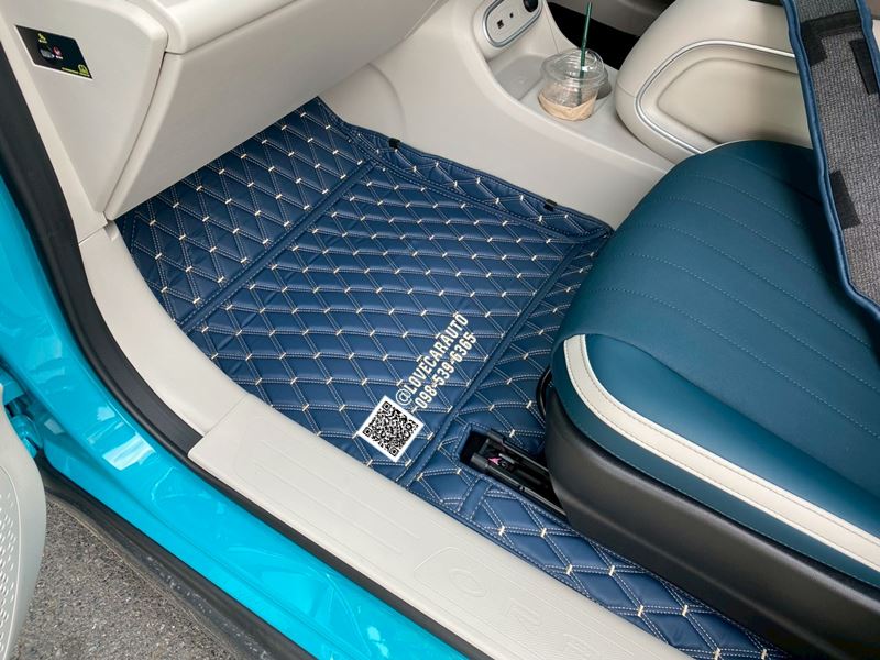 พรมปูพื้นรถยนต์ 6D Good cat พรมvvip น้ำเงินด้ายทอง