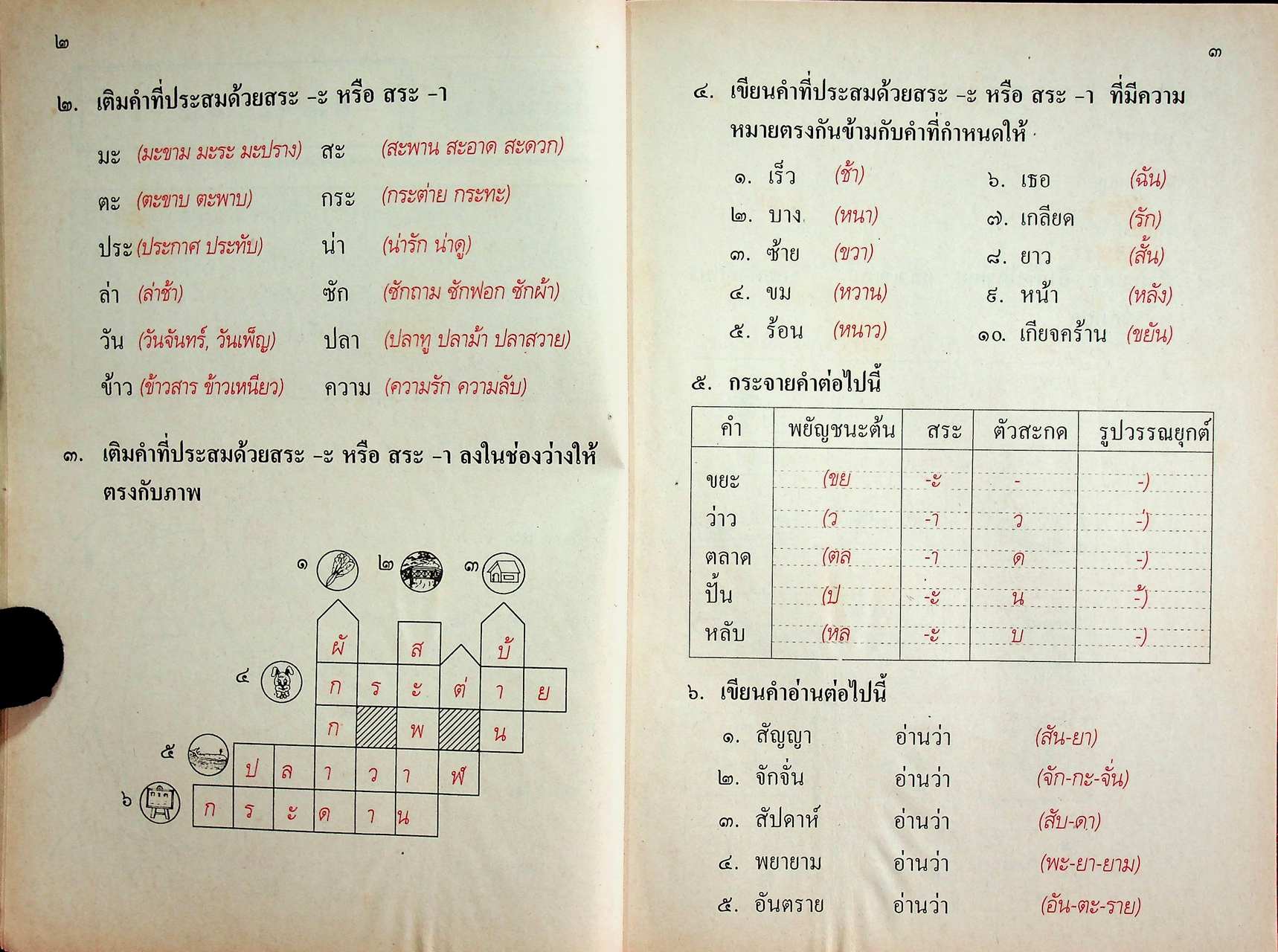 แผนการสอนวิชา ภาษาไทย ป.2 ตามหลักสูตรประถมศึกษา พ.ศ.2521 (ฉบับปรับปรุง พ.ศ.2533)
