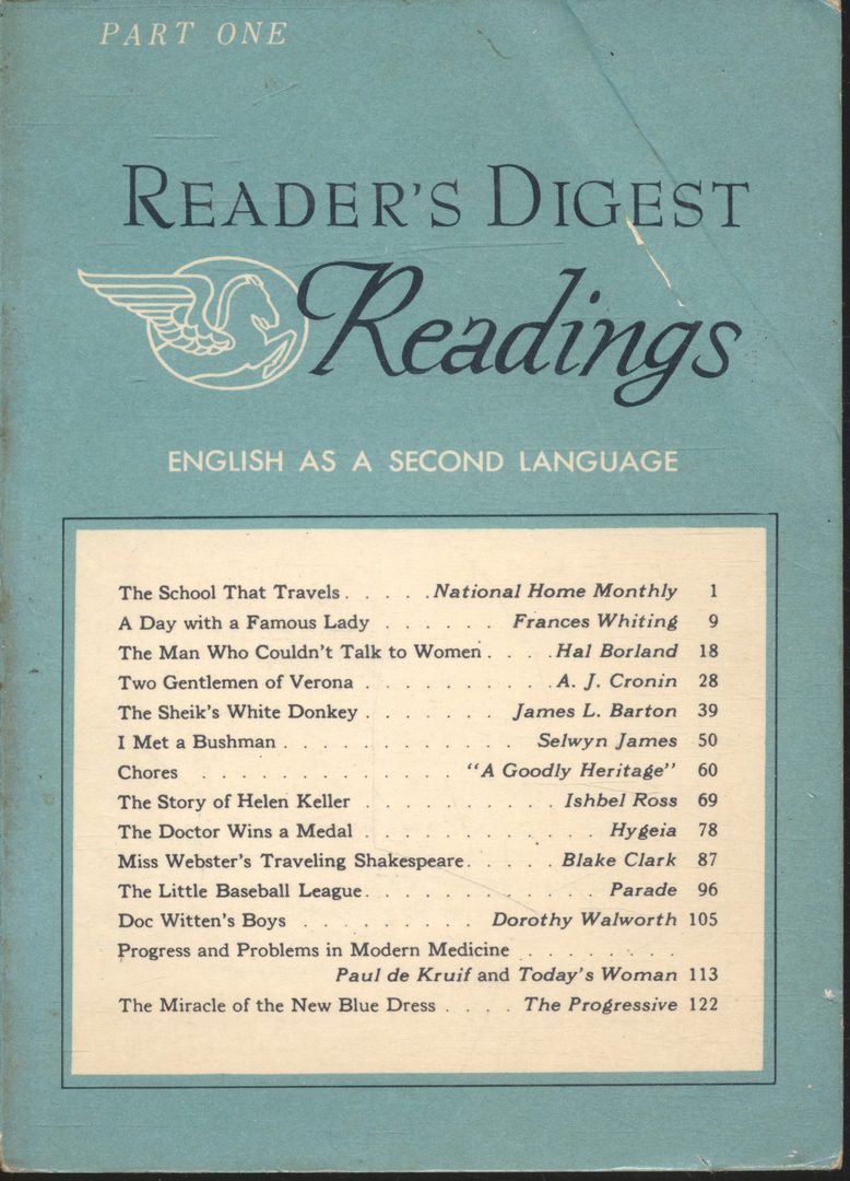 READER'S DIGEST READINGS PART ONE