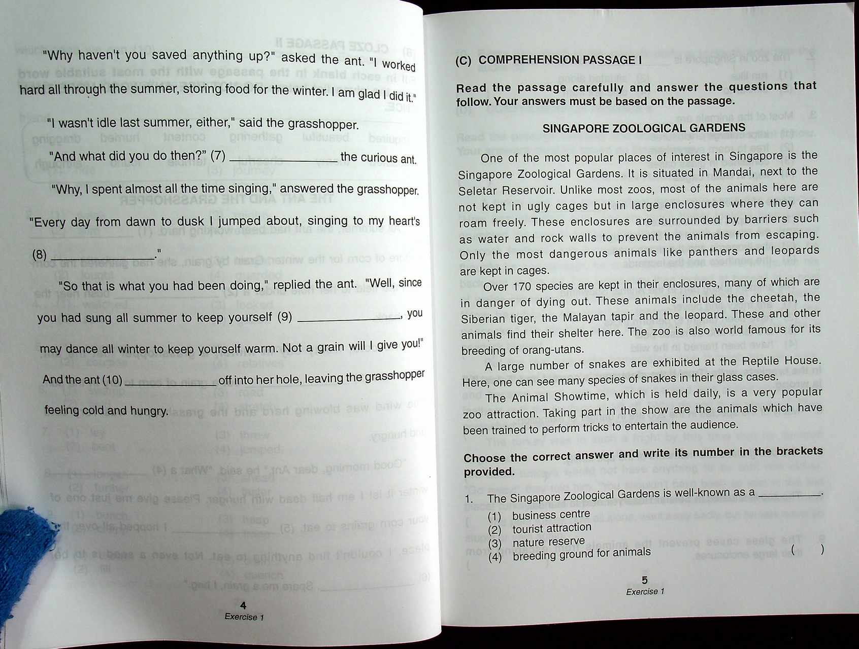 CLOZE AND COMPREHENSION PASSAGES WORK BOOK 4