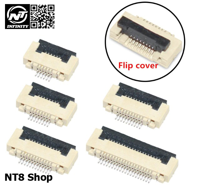 ช่องสายแพร Pitch 0.5mm Socket FFC Flexible Flat Cable 4P 6P 8P 10P 12P 14P 16P 18P 20P 22P 24P 26P 28P 30P 32P 34P 36P 40P 50P 54P 60P