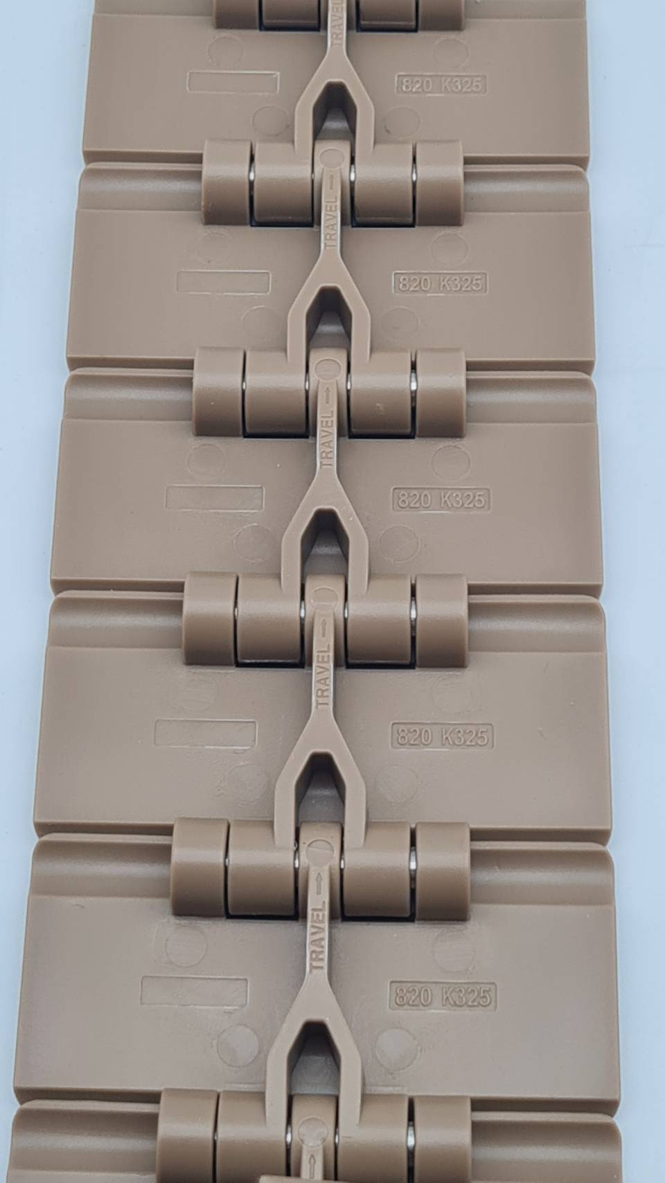 สายพานลำเลียงแบบทางตรง Top chain 820K325 สำหรับโรงงานน้ำดื่มและระบบขนถ่ายวัสดุยาว 3เมตร