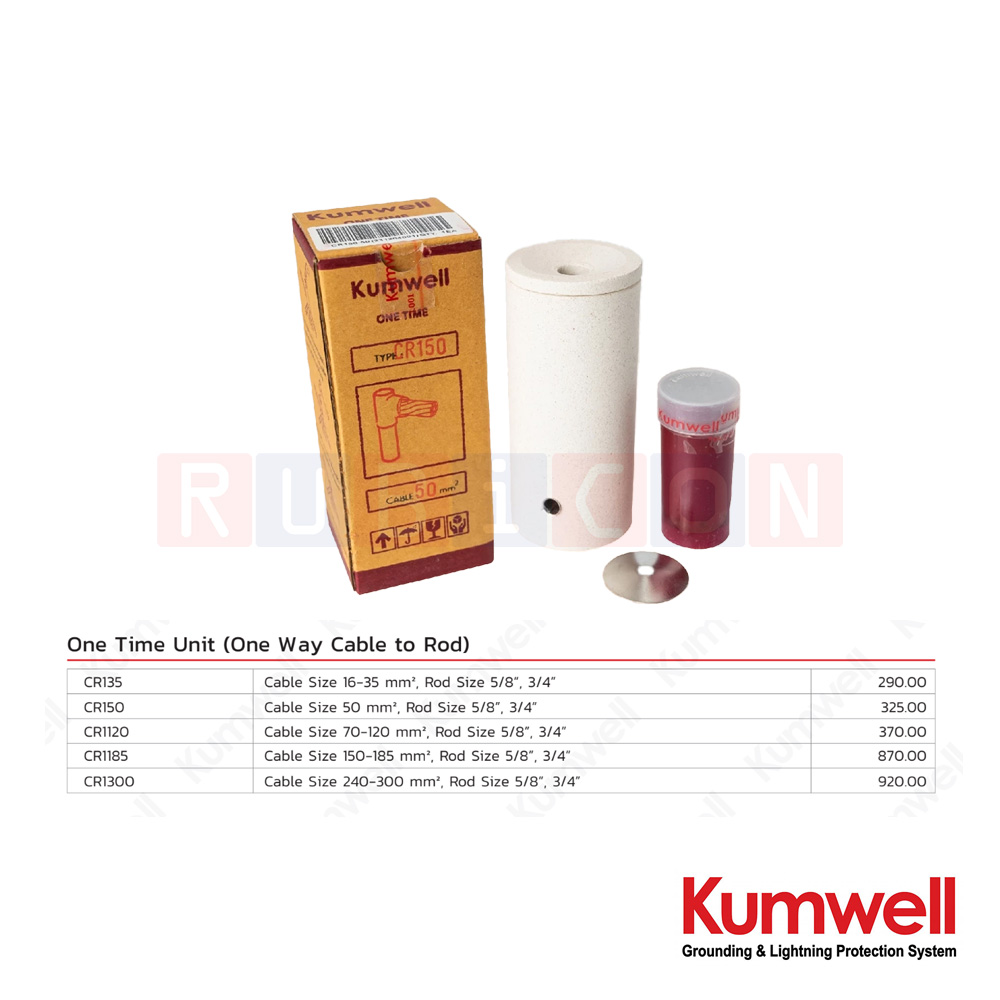 One Time Unit (One Way Cable to Rod) วันทาม 1ทาง อุปกรณ์เชื่อมสายกราวด์ KUMWELL สำเนา