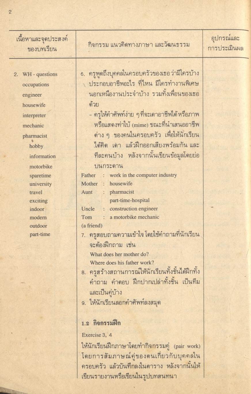 แผนการสอนหนังสือเรียนภาษาอังกฤษ Discoveries Book 2 รายวิชา อ 013 - อ 014 ภาษาอังกฤษหลัก 3-4 ชั้นมัธยมศึกษาตอนต้น