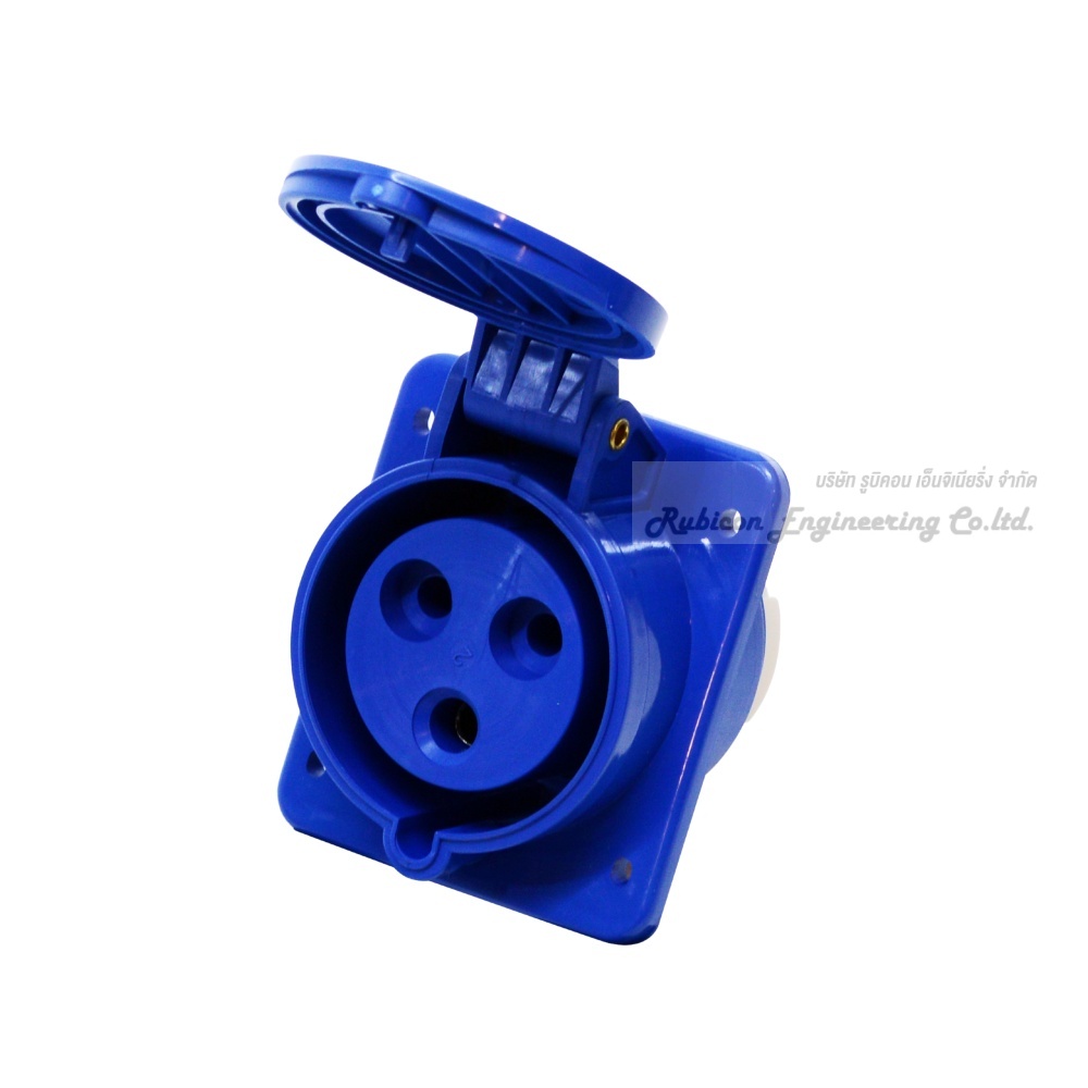 "MASHI" MA-313 ปลั๊กตัวเมียฝังเฉียง เต้ารับฝังเฉียง (PANEL SOCKETS) 2P+E 16A 220-250V 6H IP44