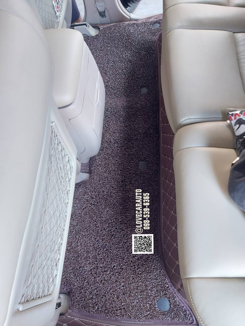 พรมปูพื้นรถยนต์ 7D Land cruiser VX100 สีกาแฟ + ไวนิลน้ำตาล เต็มคัน