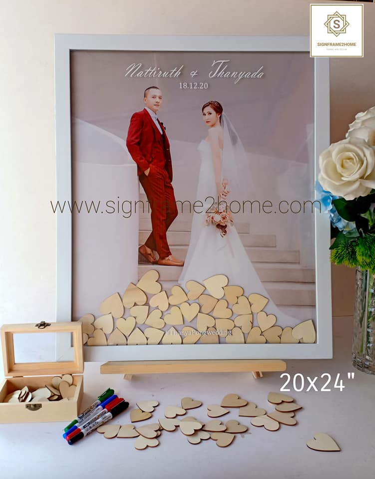 กรอบรูปใส่หัวใจ💚อวยพร ปูพื้นแบ็คกราวรูปภาพ