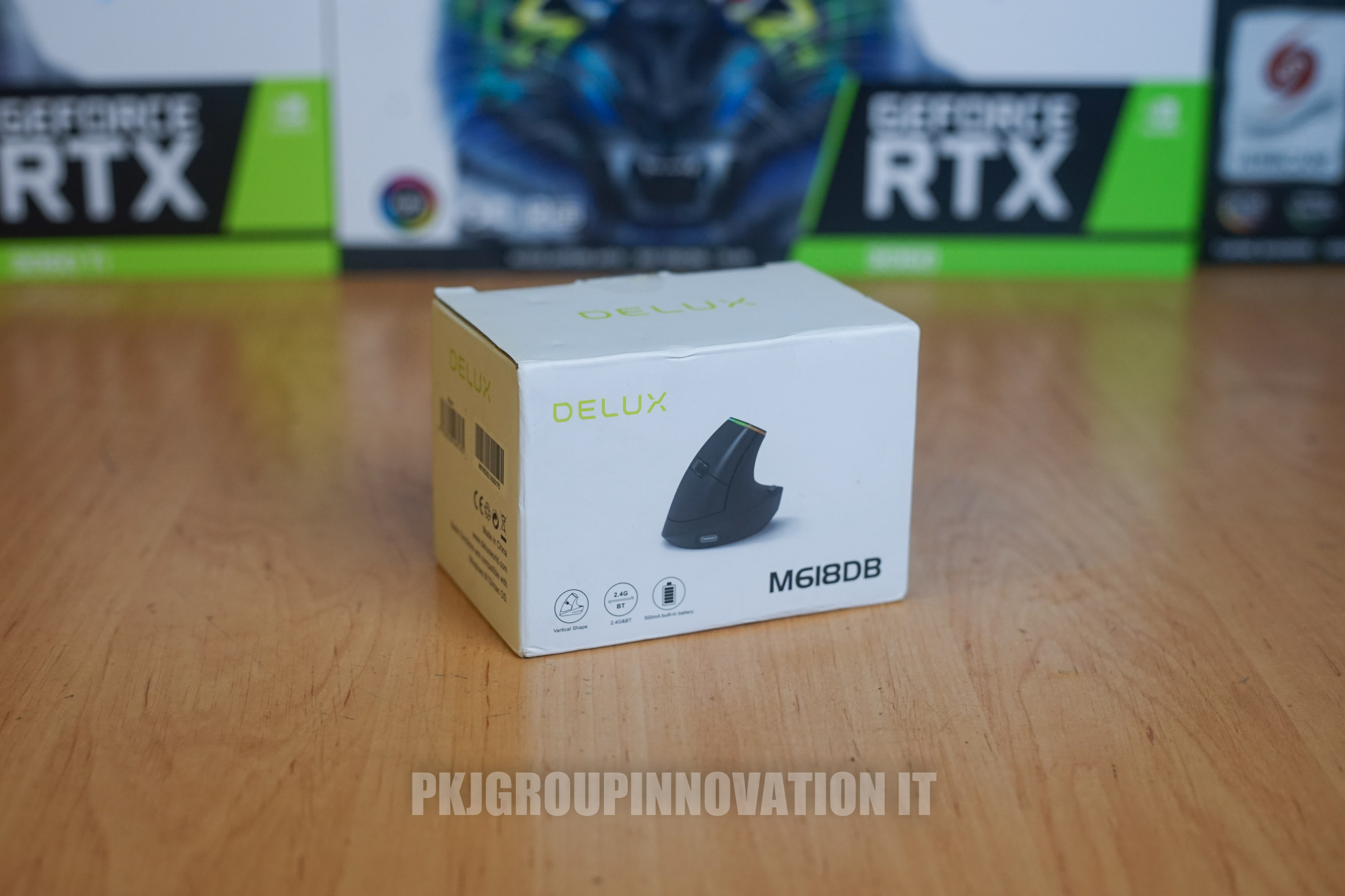 เม้าส์ Delux M618DB เม้าส์แนวตั้งไร้สาย มือหนึ่งของแท้เก่าเก็บ