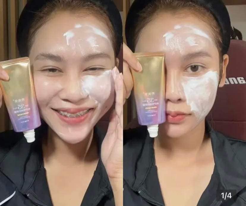 กันแดดหลอดม่วง SNOW FACE กันแดดหน้าฉ่ำวาวอิ่มน้ำspf35pa+++